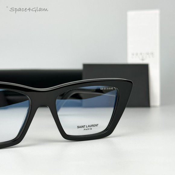 Saint Laurent Women Eyeglasses Black Blue Block Cat Eye SL291 001 NEW AUTHENTIC main image 9